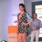 Deepika Padukone gestures during the unveiling of Jabong.com new collection