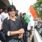 Shahrukh Khan holds the national flag