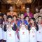 Chef Vikas Khanna, Chef Kunal Kapoor and Chef Jolly along with the contestants at the ISKON temple