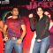 Sunny Leone and Sachin Joshi during a promotional event of their film 'Jackpot'