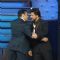 Shahrukh Khan and Salman Khan greet each other at the 9th Star Guild Awards