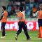 The Veer Marathi team celebrates a wicket taken