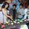 Kangana Ranaut, Vikas Bahl and Rajkummar Rao cut the cake at the Success Party of Queen