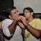 Ankit Tiwari feeding cake to Sujit Tiwari