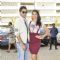 Armaan Jain and Deeksha Seth pose for the media