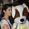 Deeksha pose with the Mascot of Adopt a Dog Campaign