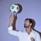 John Abraham poses with football at Castrol Photo Shoot