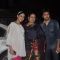 Dheeraj Deshmukh poses with Mother and Genelia Dsouza at the Screening of Lai Bhari