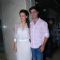 Surveen Chawla and Sushant Singh pose for the shutterbugs at the Hate Story 2 Promotions