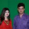 Alka Yagnik with Film Maker Rajeev Walia at the making of Star Studded National Anthem