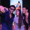 Amrit Maghera and Saahil Prem pose for a selfie with a fan at the Promotion of Mad About Dance