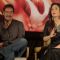 Ajay and Kareena address the media at the Promotions of Singham Returns