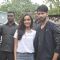 Shahid Kapoor and Shraddha Kapoor pose for the media at the Promotion of Haider