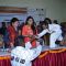 Rani Mukherjee felicitates a student at the Self Defence Workshop for BMC Girls