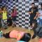 Fitness Trainer showcases push up exercise at the Press Meet of Reebok