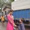 Sonam Kapoor greets a young fan at the Promotions of Khoobsurat