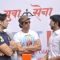 Hrithik Roshan in a chat with Dino Morea and Aditya Thackrey at the Launch of DM Fitness