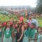 Aditya and Parineeti pose with school girls at Daawat-e-Ishq Food Yatra