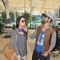 Shraddha Kapoor and Shahid Kapoor pose for the media at Airport