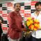 Dhanush felicitated at the Filmfare Readers Meet at the Reliance Digital Store