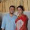 Sharbani Mukherjee poses with a friend at North Bombay Sarbojanin Durga Puja