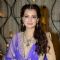 Dia Mirza poses for the media at her Sangeet Ceremony