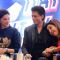 Deepika Padukone, Shah Rukh Khan and Farah Khan share a laugh during the Promotion of Happy New Year