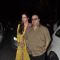 Ramesh Taurani poses with wife at Aamir Khan's Diwali Bash