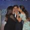 Farah and Deepika kiss Shahrukh Khan at the Song Launch of Happy New Year