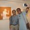 Ashish Vidyarthi clicks a selfie with a friend at the Inauguration of a Special Art Exhibition