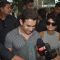 Aamir Khan was snapped giving media byte at airport while returning from Arpita Khan's Wedding