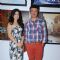 Anu Malik poses with a friend at JS Art Gallery Lauch