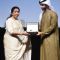 Asha Bhosle receives an award at Abu Dhabi Film Festival