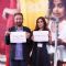 Shekhar Kapoor and Lisa Ray pose for the media at Creator Space Summit 'Mumbai For Water'