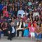 Subhash Ghai poses with students at his Birthday Bash
