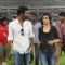 Akshara Haasan and Dhanush were snapped at the CCL Match Between Mumbai Heroes and Telugu Warriors