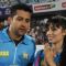 Aftab Shivdasani was snapped with wife at Mumbai Heroes and Telugu Warriors Match