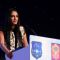 Neha Dhupia addressing the audience at Discon District Conference