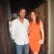 Chunky Pandey poses with wife at the Success Bash of Queen