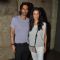 Arjun Rampal and Mehr Jesia Rampal poses for the media at the Special Screening of Roy