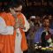 Bappi Lahiri was snapped praying at a Unique 40 Feet Shivling