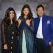 Kajal Aggarwal poses with Sonam and Paras Modi at SVA Store Launch
