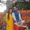 Ayushmann Khurrana and Bhumi Pednekar pose for the media at the Holi Celebrations