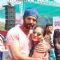 Jay Bhanushali and Mahhi Vij pose for the media at Holi Celebrations