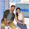 Soha Ali Khan and Rannvijay poases at the Launch of the Latest 4K Ultra HD TV
