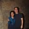 Vidhu Vinod Chopra with a Friend at Special Screening of Tanu Weds Manu Returns