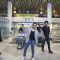 Mika Singh poses for the media at KL Airport