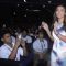 Amy Jackson interacts with the students at the Promotions of Singh is Bling at Jaihind College