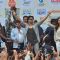 Sukhwinder Singh, Ranveer Singh and Deepika Padukone at 'Gajanana' Song Launch of Bajirao Mastani