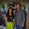 Ashutosh Gowarikar poses with wife at the Special Screening of Katti Batti